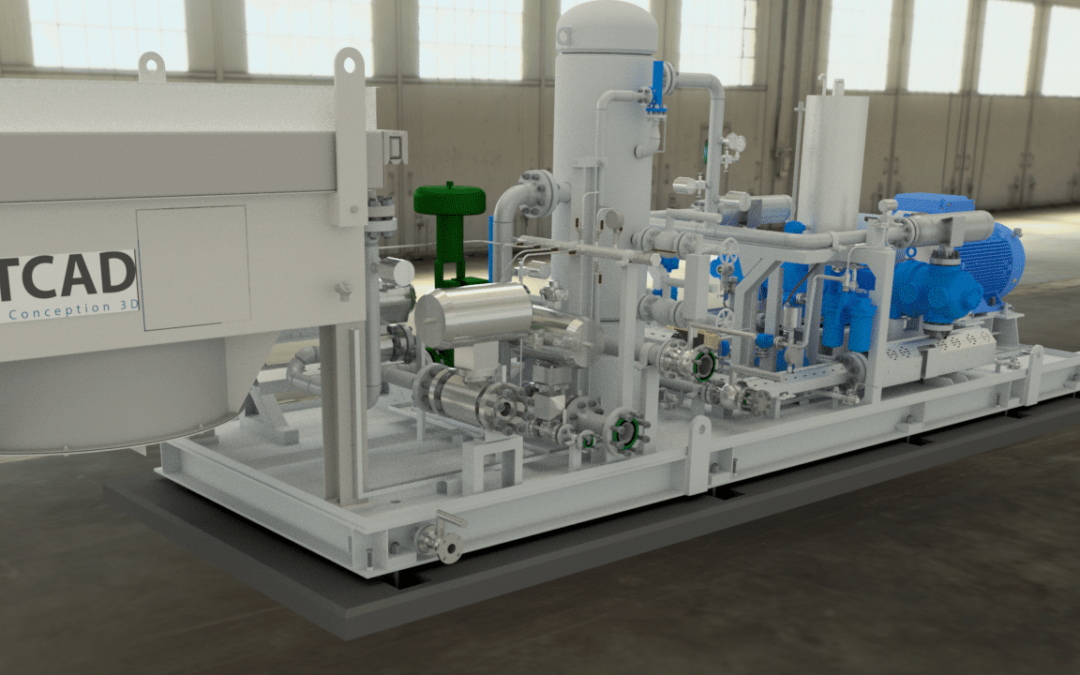 Skid de compression de gaz offshore